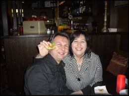 Enjoying snacks at Cabinet Bar